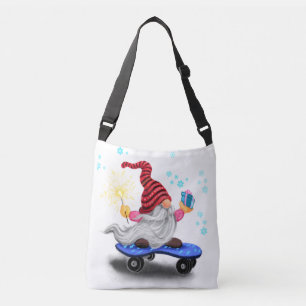 Skater Gnome Christmas Crossbody Bag Tragetaschen Mit Langen Trägern