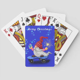 Skater Gnome mit Weihnachtskarten Spielkarten
