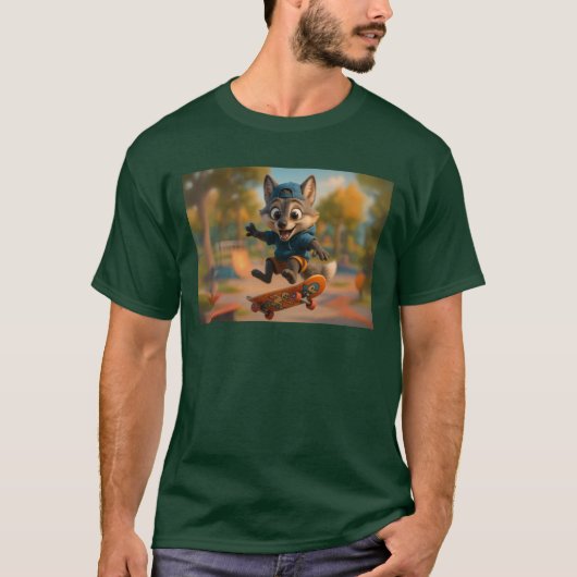 Skater Grau Fo lustig T-Shirt (Vorderseite)
