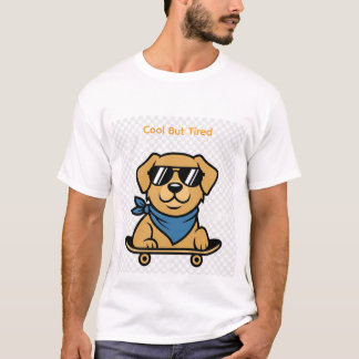 Skater-Hund Golden Retriever mit Sonnenbrille T-Shirt