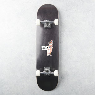 Skater Illustration Monogramm-Skateboard-Aufkleb Aufkleber