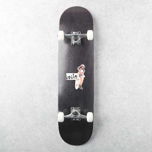 Skater Illustration | Monogramm-Skateboard-Aufkleb Aufkleber (Skateboard)