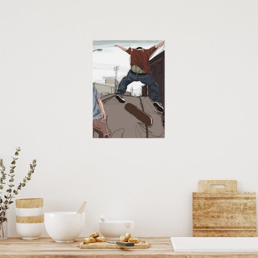 Skater im Street Poster (Küche)