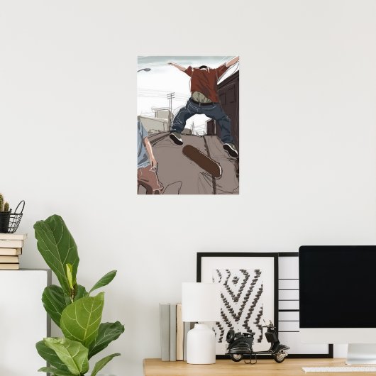 Skater im Street Poster (Heimbüro)
