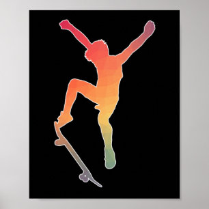 Skater Junge Skateboard Für Skateboardfans Poster