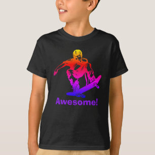 Skater-Jungen-fantastischer RegenbogenSkateboarder T-Shirt
