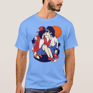 Skater Liebe Skateboarding-Paar beim Sonnenunterga T-Shirt
