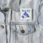 Skater-Mädchen Button (Beispiel)
