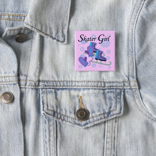 Skater-Mädchen Button (Beispiel)