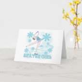 Skater-Mädchen Karte (Gelbe Blume)