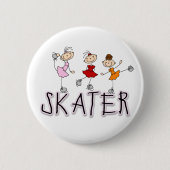 Skater-Mädchen-Knopf Button (Vorderseite)
