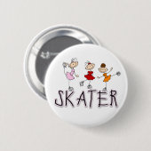 Skater-Mädchen-Knopf Button (Vorne & Hinten)
