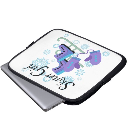 Skater-Mädchen Laptopschutzhülle (Vorne Knopf)