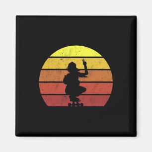 Skater Mädchen Retro Vintage Skateboard Skateboard Magnet