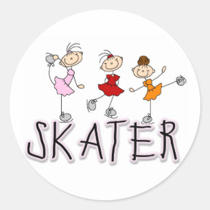 Skater-Mädchen Runder Aufkleber
