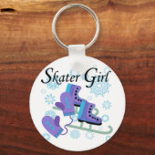 Skater-Mädchen Schlüsselanhänger (Vorderseite)