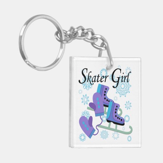 Skater-Mädchen Schlüsselanhänger (Vorderseite links)