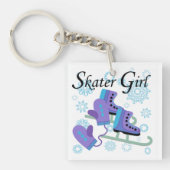 Skater-Mädchen Schlüsselanhänger (Vorderseite)