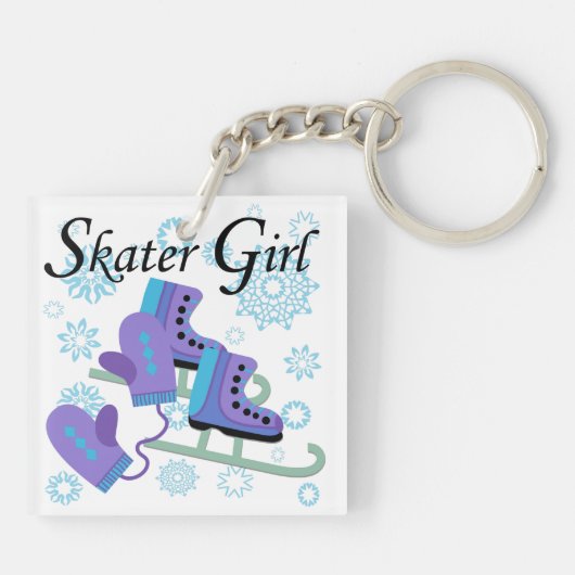 Skater-Mädchen Schlüsselanhänger (Rückseite)