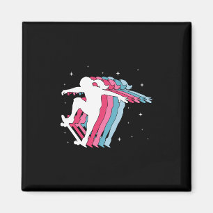 Skater Mädchen Skateboarderin Skateboard Fahrende Magnet