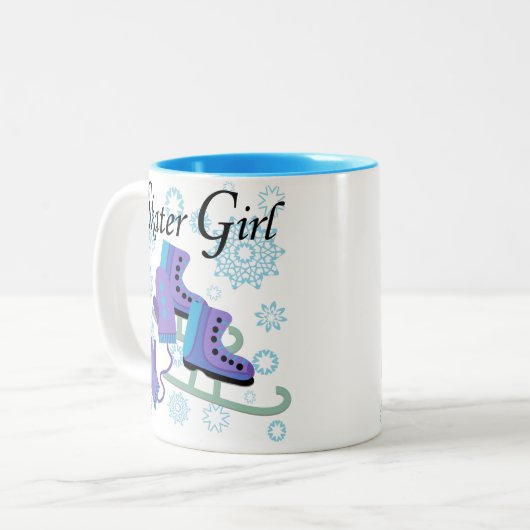 Skater-Mädchen Zweifarbige Tasse (Vorderseite Links)