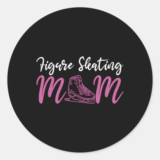 Skater Mama Abbildung Skaten Mum Ice Skate Runder Aufkleber (Vorderseite)