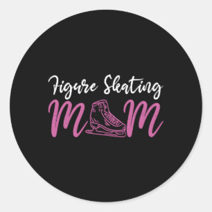 Skater Mama Abbildung Skaten Mum Ice Skate Runder Aufkleber