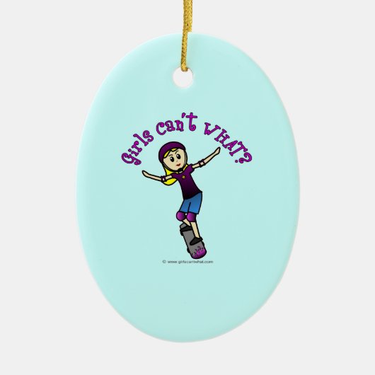 Skater mit Helm Keramikornament (Vorne)