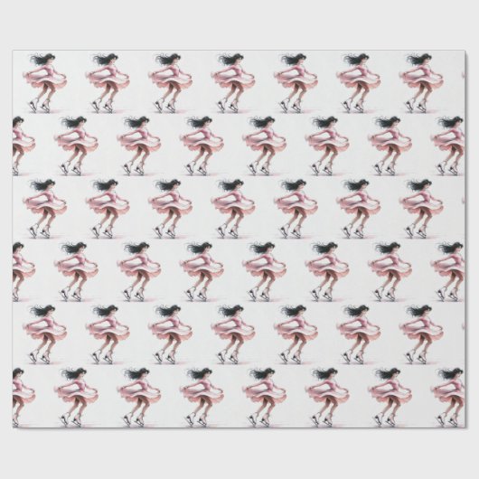 Skater mit rosa eisfarbenen Skaten Geschenkpapier (Flach)