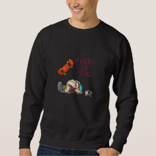 Skater mit Spaß Skateboarder Red Skateboard Ska Sweatshirt