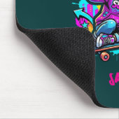 Skater Mom & Son Graffiti Dark Teal Mousepa Mousepad (Ecke)