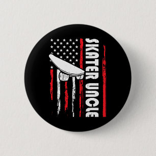 Skater Onkel Lustiger Skater Skateboardfahrer Typ Button