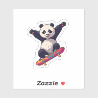 Skater-Panda-Aufkleber – Cartoon-Aufkleber Aufkleber