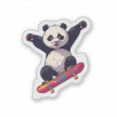 Skater Panda Sticker – Cartoon Decal (Vorderseite)