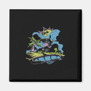 Skater Panther unter einer funky Sonne - Retro-Car Magnet