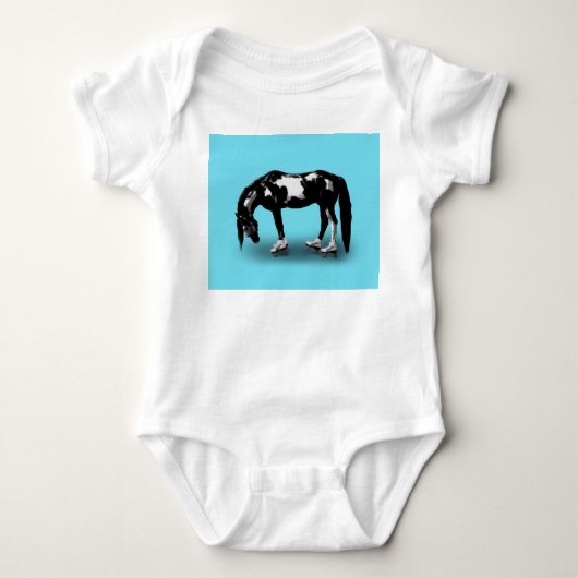 Skater-Pferd Baby Strampler (Vorderseite)