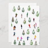 Skater Pine Wand Skaten Weihnachten Einladung (Vorne/Hinten)