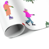Skater Pine Wand Skaten Weihnachten Geschenkpapier (Rolleneckpunkt)