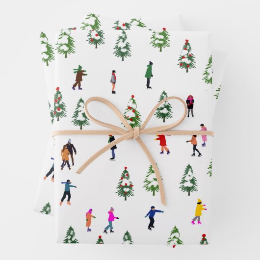 Skater  Pine Wand Skaten Weihnachten Geschenkpapier Set (Beispiel)
