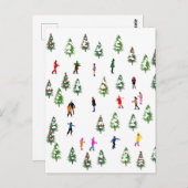 Skater Pine Wand Skaten Weihnachten Postkarte (Vorne/Hinten)