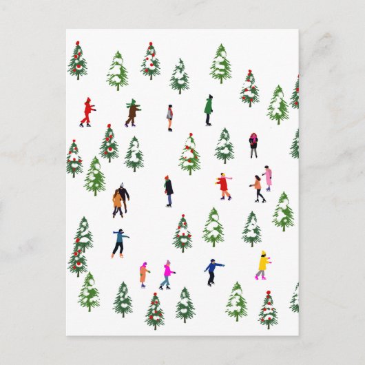 Skater Pine Wand Skaten Weihnachten Postkarte (Vorderseite)
