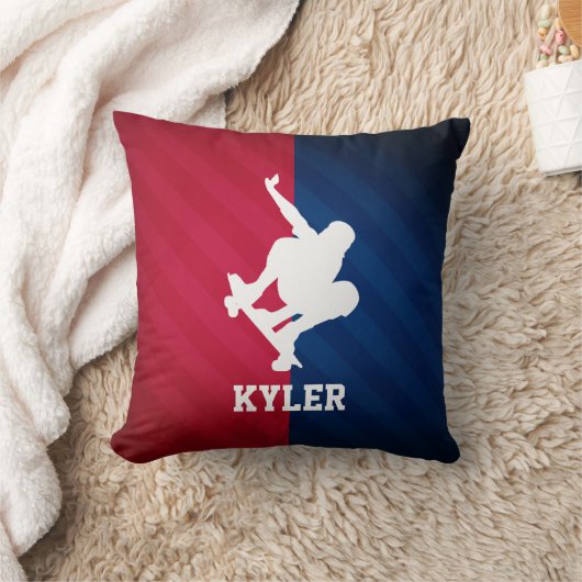 Skater; Rot, Weiß und Blau Kissen (Decke)