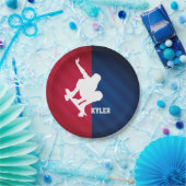 Skater; Rot, Weiß und Blau Pappteller (Party)