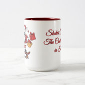 Skater Santa – The Coolest Claus in Town Zweifarbige Tasse (Mittel)
