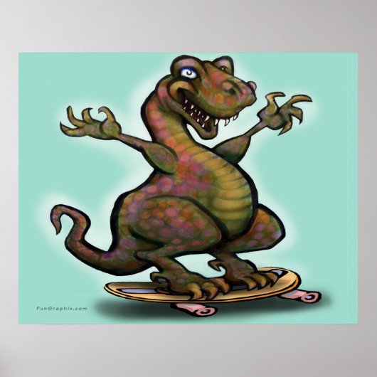 Skater Saurus Rex Poster (Vorne)