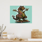 Skater Saurus Rex Poster (Küche)
