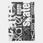 Skater; schwarz und dunkelgraue Streifen Handtuch (Vertikal)