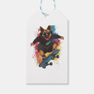 Skater Shepherd � Cooler Skateboard Hund Geschenkanhänger
