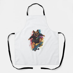 Skater Shepherd � Cooler Skateboard-Hund Schürze