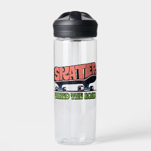 Skater Shred the Road – Retro 70er Skateboarding Trinkflasche